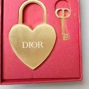Dior Gold Heart Padlock with Key
